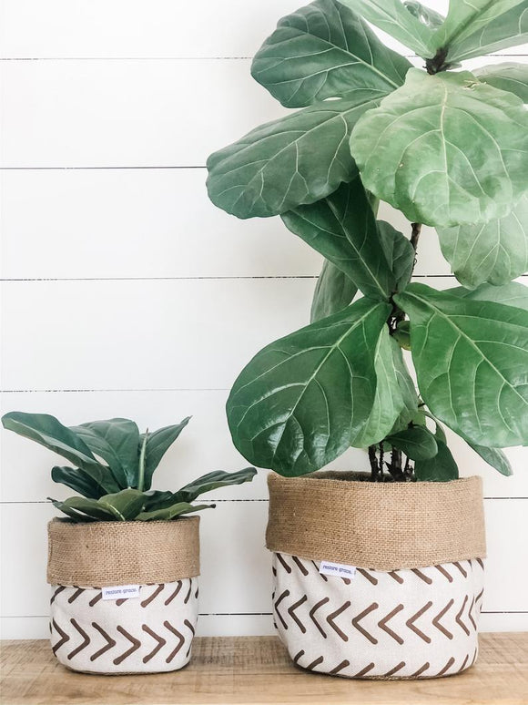 Pot Plant Covers (Boho Flax reversible) | Queensland Sustainable Market