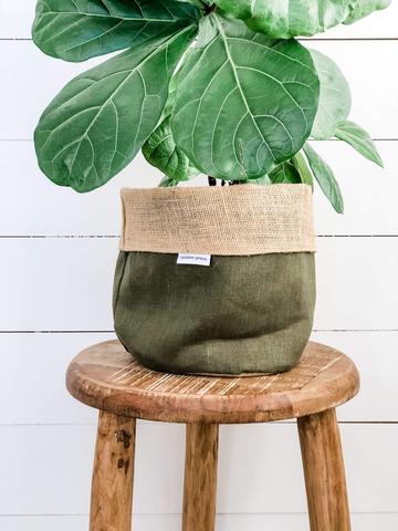 Pot Plant Covers (Fig Linen reversible)