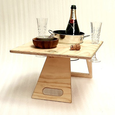 Rectangle chill folding wine table with natural bucket | Queensland Sustainable Market